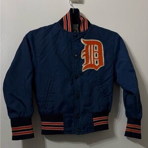 Kids Navy Blue Jacket with Orange Accents